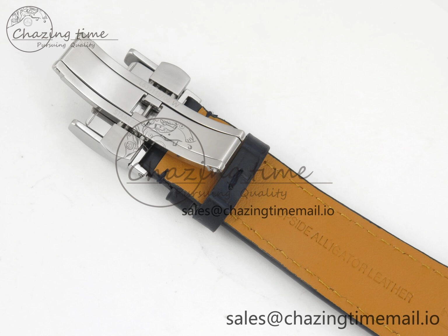 Master Collection 40mm SS AF 1:1 Best Edition White Roman Dial on Blue Leather Strap A Practical 7543