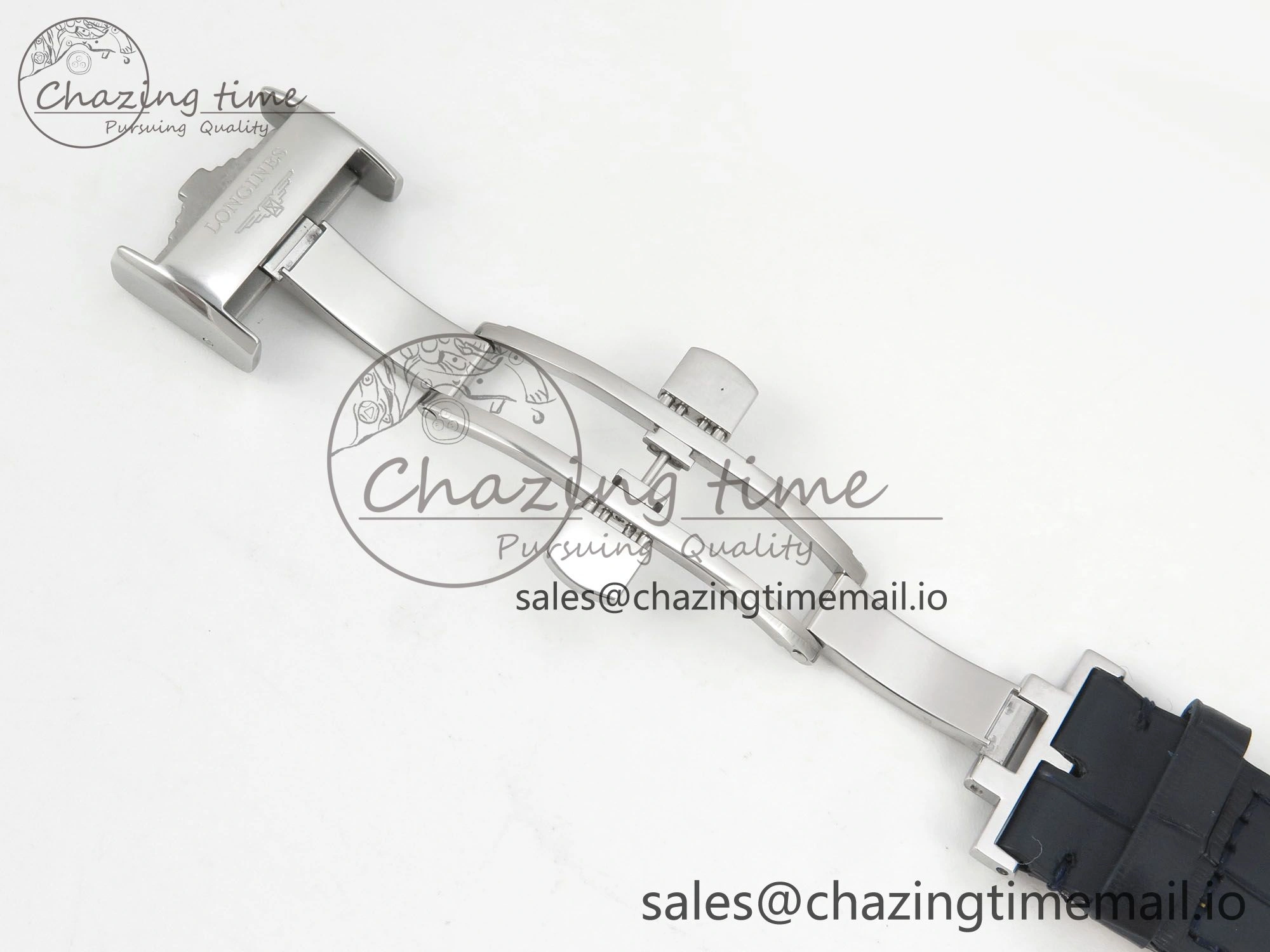Master Collection 40mm SS AF 1:1 Best Edition White Roman Dial on Blue Leather Strap A Practical 7543