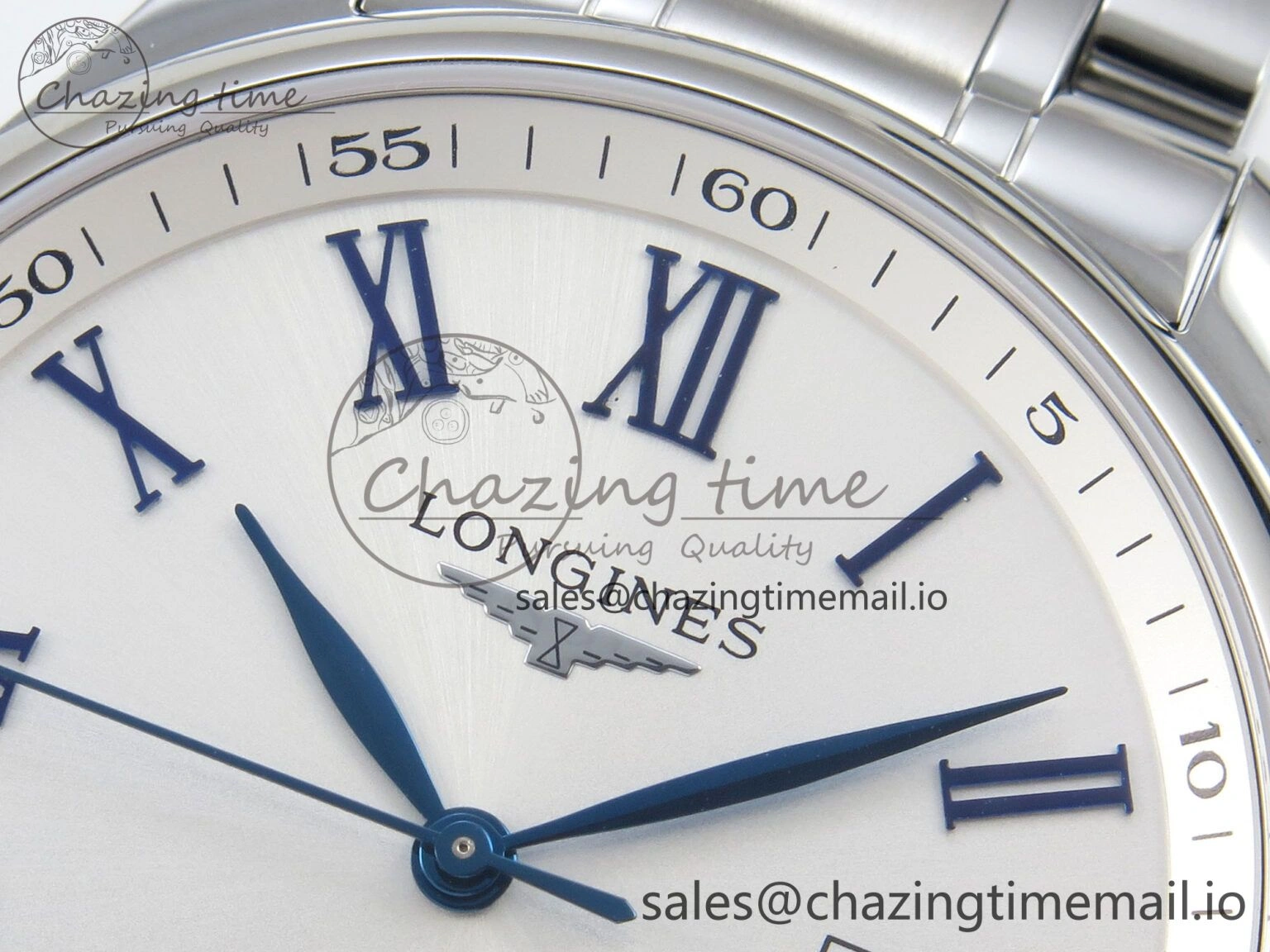 Master Collection 40mm SS AF 1:1 Best Edition White Roman Dial on Stainless steel bracelet A Minimalist 7533