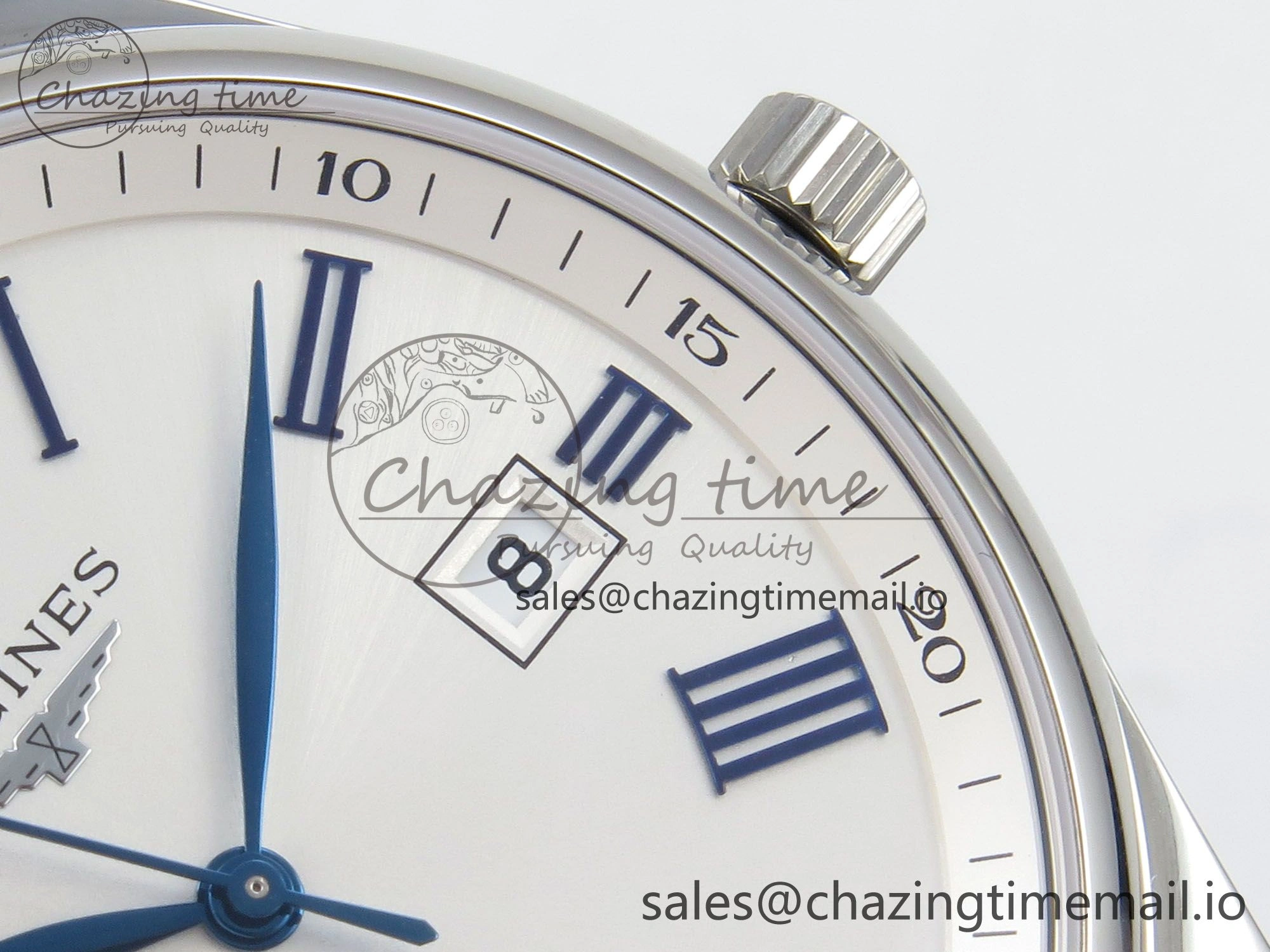 Master Collection 40mm SS AF 1:1 Best Edition White Roman Dial on Stainless steel bracelet A Minimalist 7533