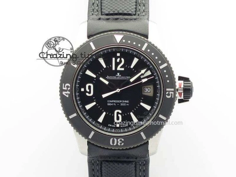 Unique Master Compressor Diving Automatic Navy SEALS 1:1 Noob Best Edition On Black Leather Strap A 7504