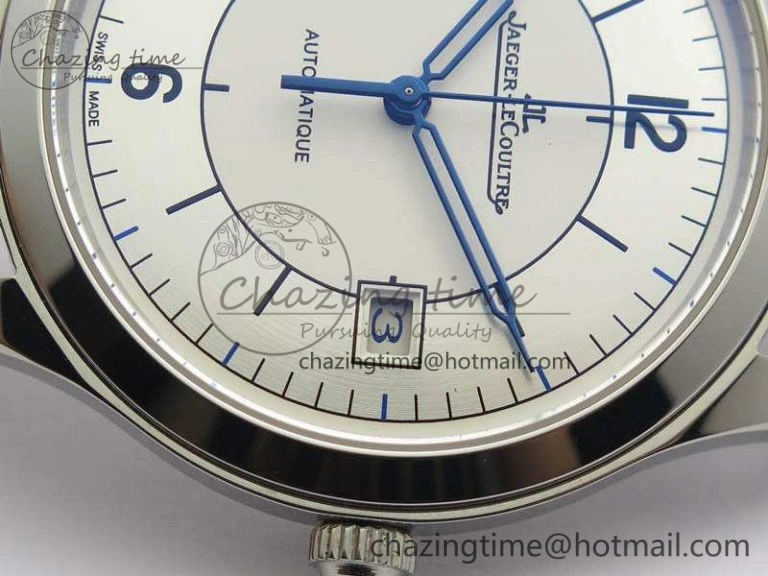 Master Control Date 1548530 SS ZF 1:1 Best Edition White Dial On Blue Leather Strap A899  Snug 7493