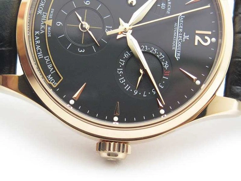 Master Control Power Reserve RG Black Dial On Black Leather Strap A BestValue 7491