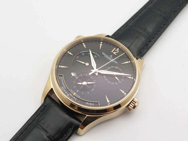 Master Control Power Reserve RG Black Dial On Black Leather Strap A BestValue 7491