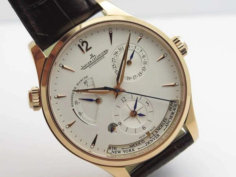 Master Control Power Reserve RG White Dial On Brown Leather Strap A Upgraded 7492