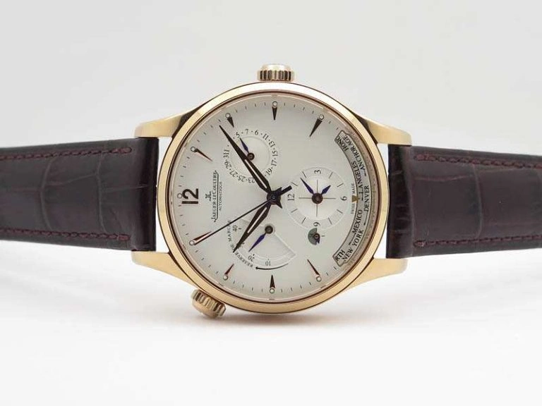 Master Control Power Reserve RG White Dial On Brown Leather Strap A Upgraded 7492
