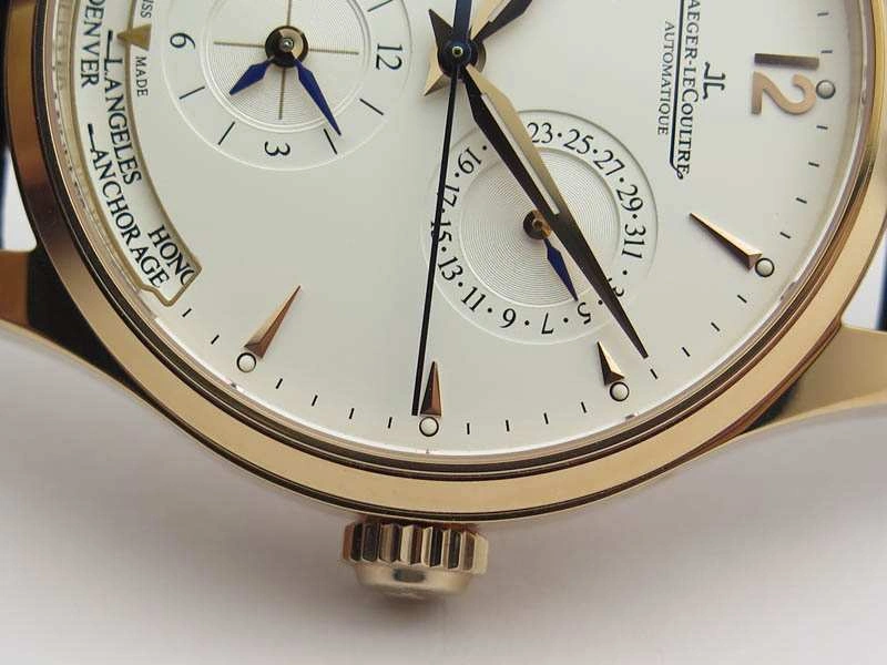 Master Control Power Reserve RG White Dial On Brown Leather Strap A Upgraded 7492