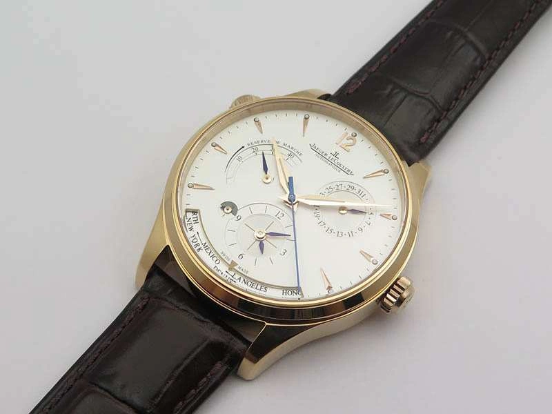 Master Control Power Reserve RG White Dial On Brown Leather Strap A Upgraded 7492