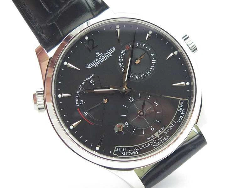 Master Control Power Reserve SS Black Dial On Black Leather Strap A Lightweight 7498