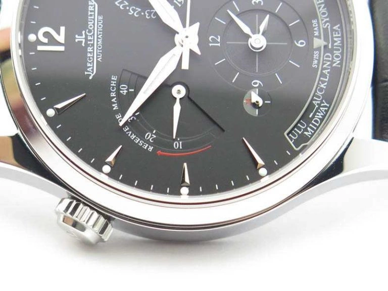 Master Control Power Reserve SS Black Dial On Black Leather Strap A Lightweight 7498