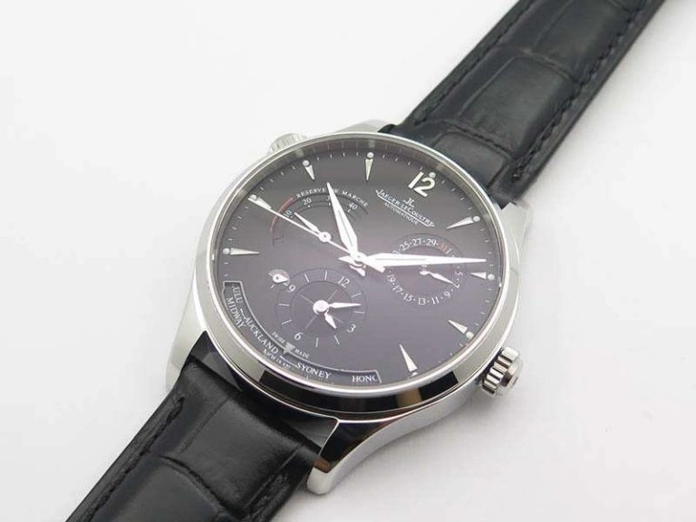 Master Control Power Reserve SS Black Dial On Black Leather Strap A Lightweight 7498