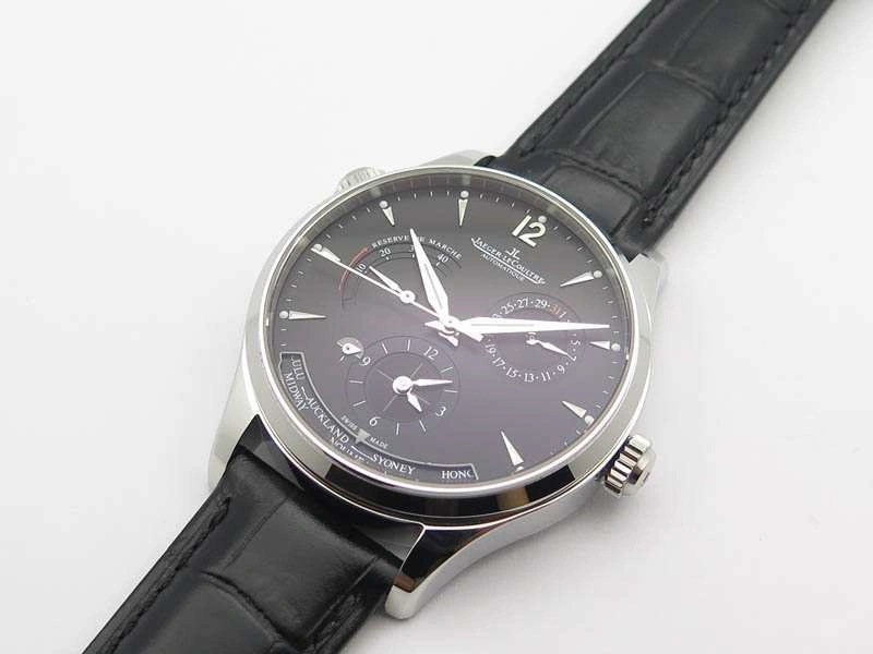 Master Control Power Reserve SS Black Dial On Black Leather Strap A Lightweight 7498