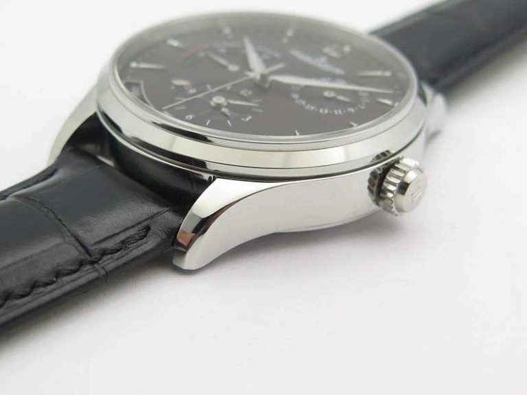 Master Control Power Reserve SS Black Dial On Black Leather Strap A Lightweight 7498