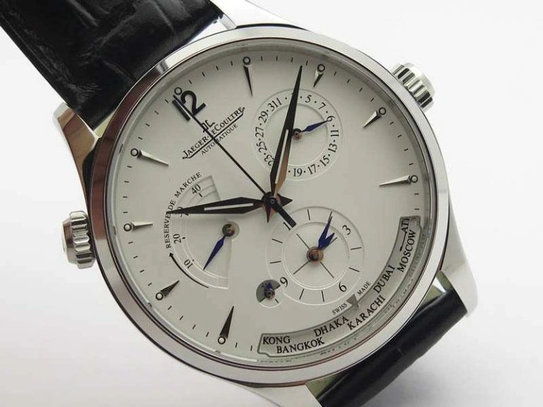 Master Control Power Reserve SS White Dial On Black Leather Strap A Neat 7496