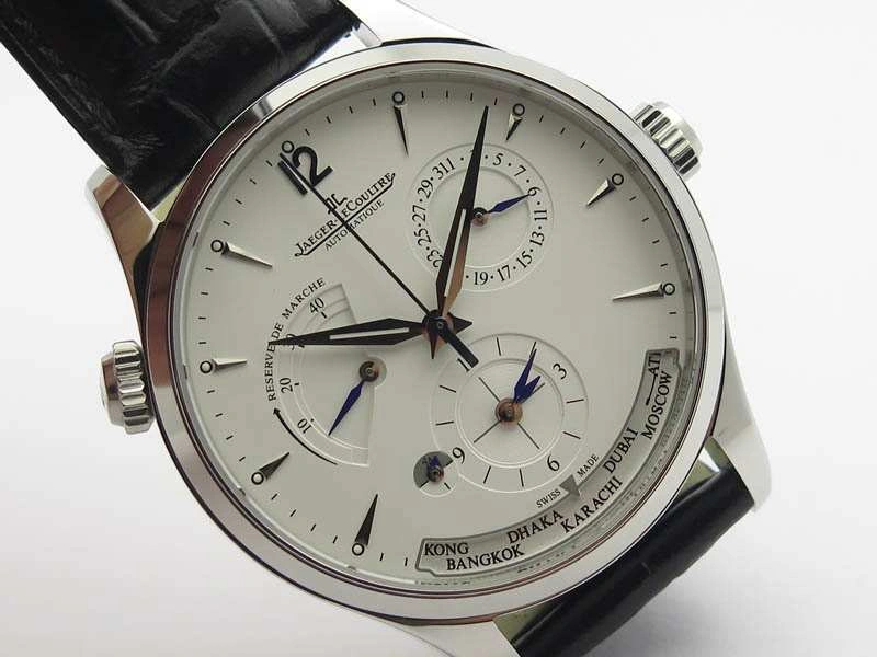 Master Control Power Reserve SS White Dial On Black Leather Strap A Neat 7496