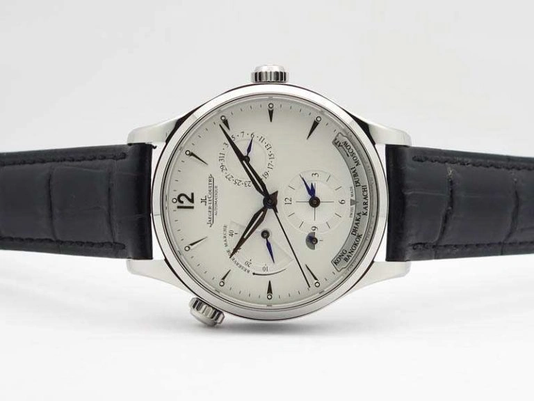 Master Control Power Reserve SS White Dial On Black Leather Strap A Neat 7496