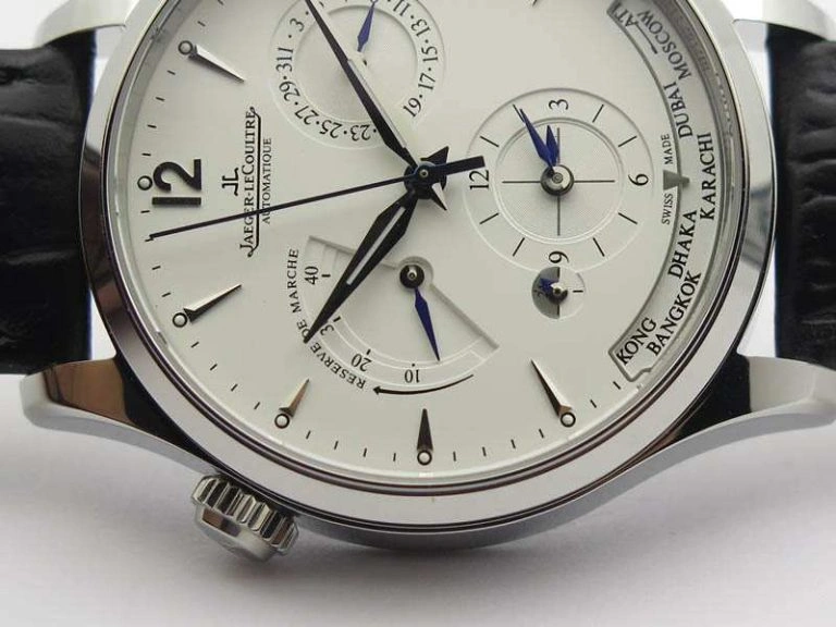 Master Control Power Reserve SS White Dial On Black Leather Strap A Neat 7496