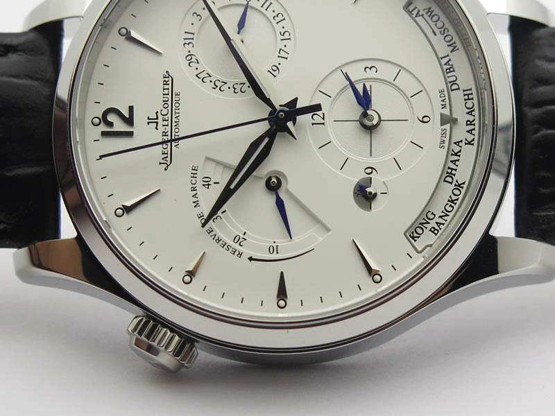 Master Control Power Reserve SS White Dial On Black Leather Strap A Neat 7496