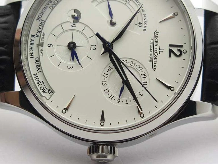 Master Control Power Reserve SS White Dial On Black Leather Strap A Neat 7496