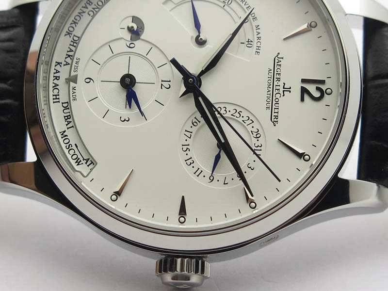 Master Control Power Reserve SS White Dial On Black Leather Strap A Neat 7496
