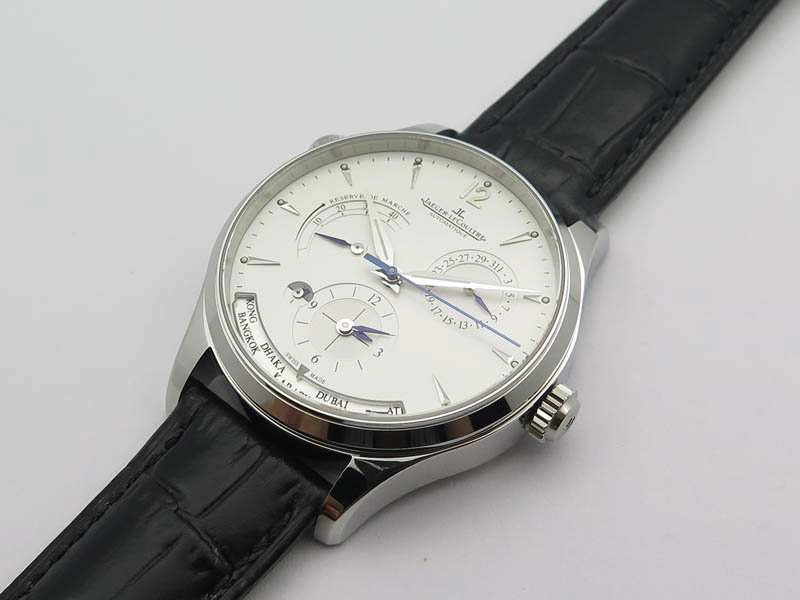 Master Control Power Reserve SS White Dial On Black Leather Strap A Neat 7496