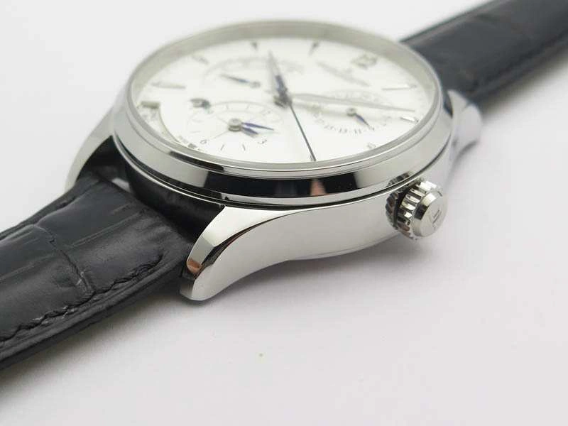 Master Control Power Reserve SS White Dial On Black Leather Strap A Neat 7496