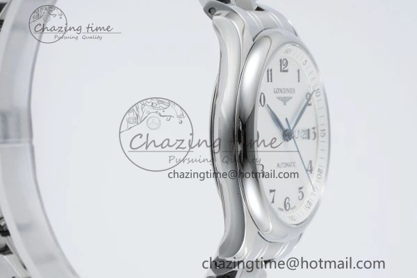 Reliable Master Day Date SS LGF 1:1 Best Edition White Textured Dial on SS Bracelet A2836 V 7550