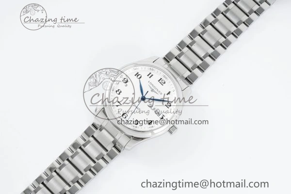 Reliable Master Day Date SS LGF 1:1 Best Edition White Textured Dial on SS Bracelet A2836 V 7550