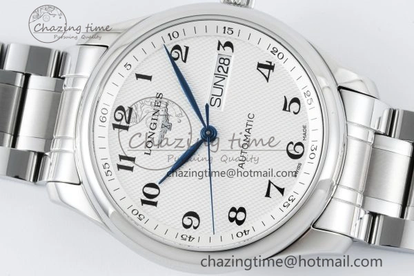 Reliable Master Day Date SS LGF 1:1 Best Edition White Textured Dial on SS Bracelet A2836 V 7550