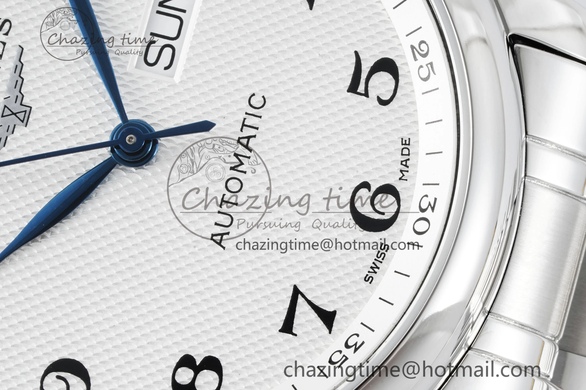 Reliable Master Day Date SS LGF 1:1 Best Edition White Textured Dial on SS Bracelet A2836 V 7550