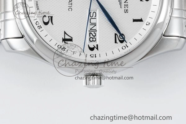Reliable Master Day Date SS LGF 1:1 Best Edition White Textured Dial on SS Bracelet A2836 V 7550