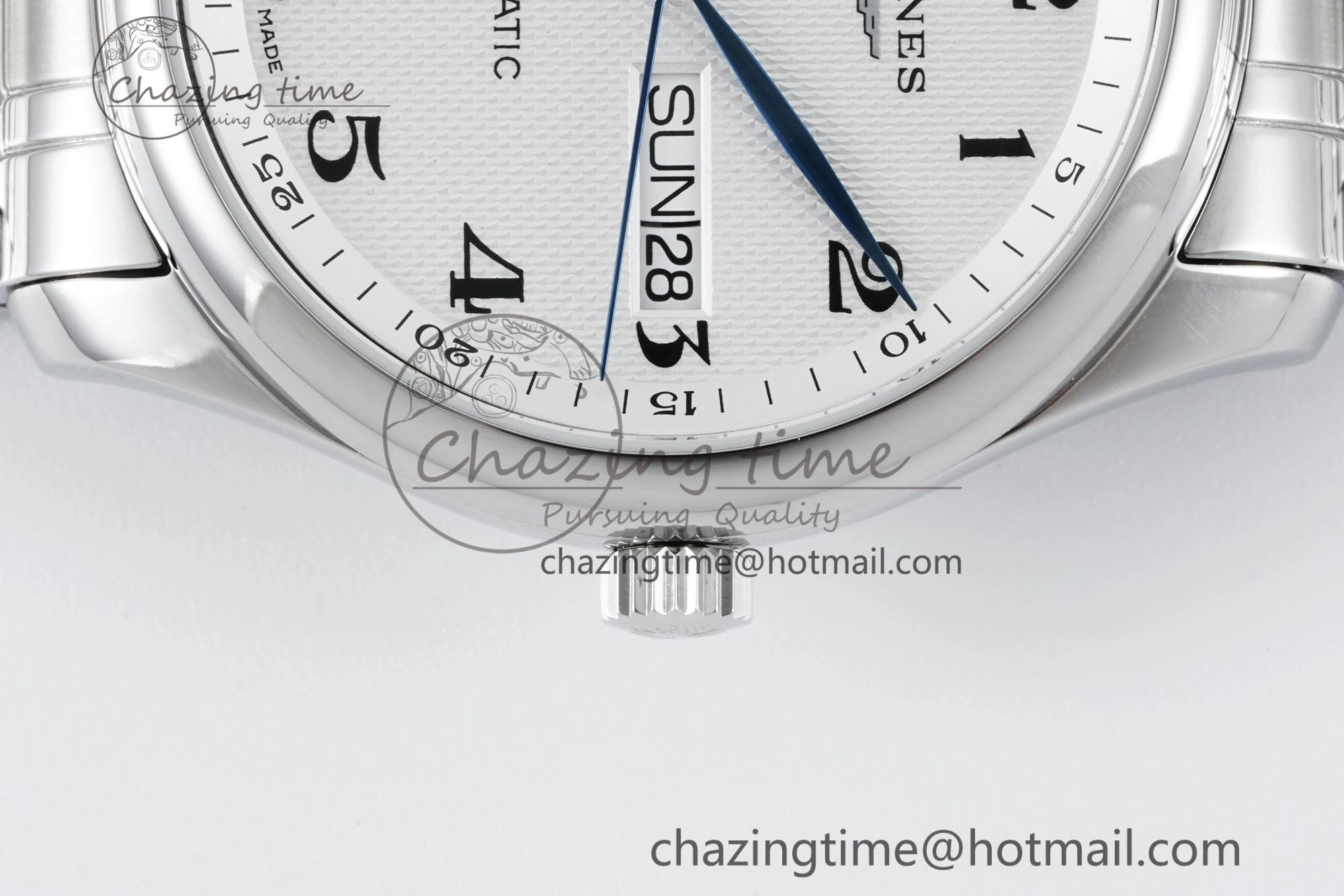 Reliable Master Day Date SS LGF 1:1 Best Edition White Textured Dial on SS Bracelet A2836 V 7550