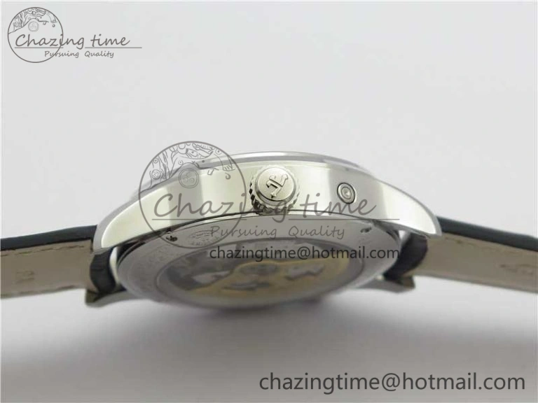 Master Geographic Real PR SS ZF 1:1 Best Edition Black Dial on Black Leather Strap A Lightweight 7454