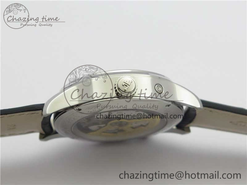 Master Geographic Real PR SS ZF 1:1 Best Edition Black Dial on Black Leather Strap A Lightweight 7454
