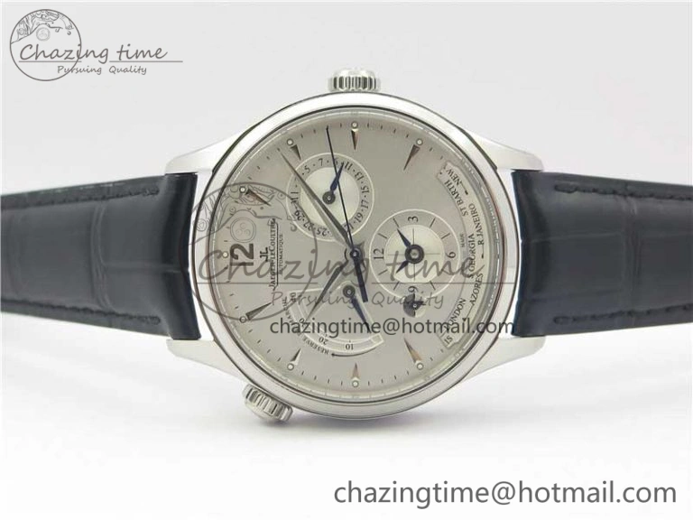 Master Geographic Real PR SS ZF 1:1 Best Edition White Dial on Black Leather Strap A Fashionable 7456