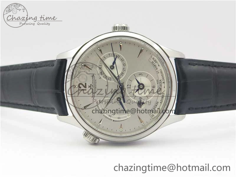 Master Geographic Real PR SS ZF 1:1 Best Edition White Dial on Black Leather Strap A Fashionable 7456