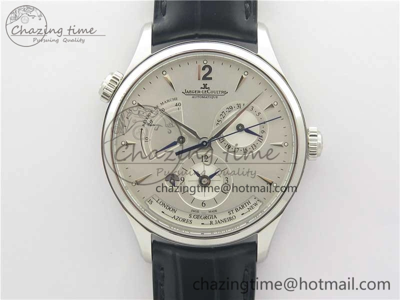 Master Geographic Real PR SS ZF 1:1 Best Edition White Dial on Black Leather Strap A Fashionable 7456