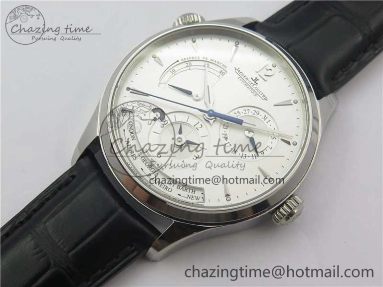 Master Geographic Real PR SS ZF 1:1 Best Edition White Dial on Black Leather Strap A Fashionable 7456