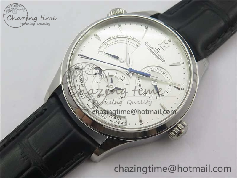 Master Geographic Real PR SS ZF 1:1 Best Edition White Dial on Black Leather Strap A Fashionable 7456