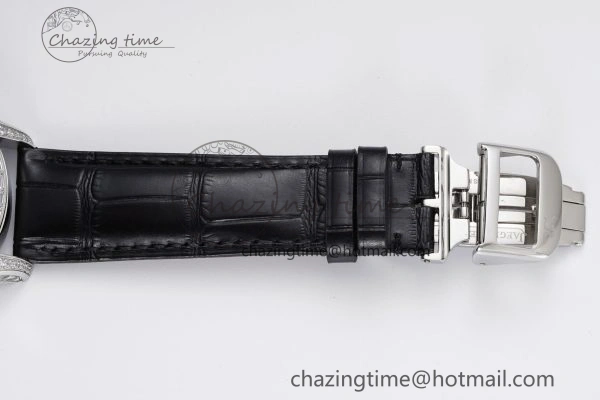 SportInspired Master Grande Tradition SS Blue Revolves Dial Blue Diamonds Bezel on Black Leather Strap 7425