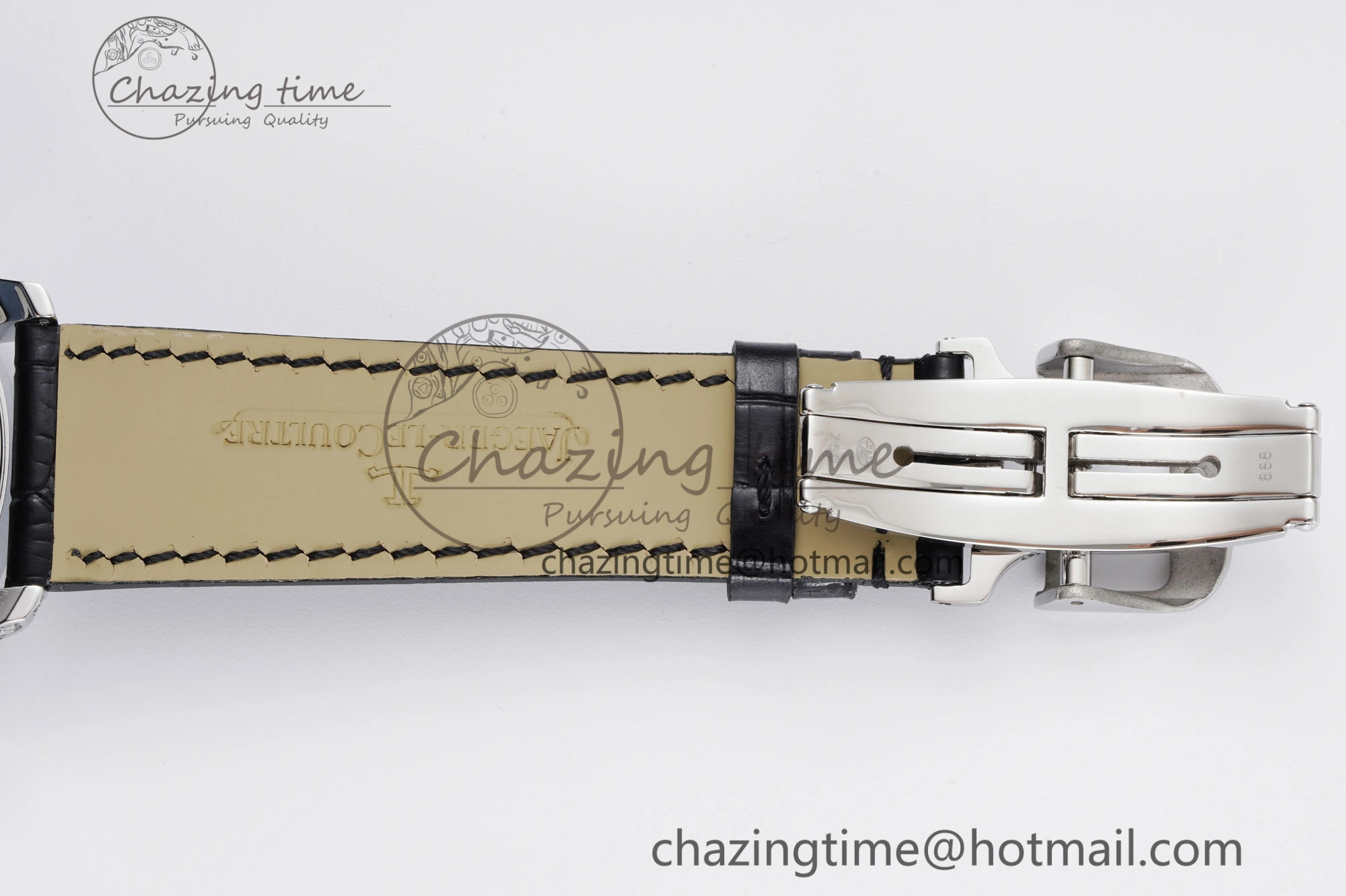 Colorful Master Grande Tradition SS Blue Revolves Dial Diamonds Bezel on Black Leather Strap 7423