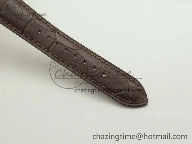 Master Grande Ultra Thin 1548420 RG ZF 1:1 Best Edition White Dial On Brown Leather Strap A Unisex 7480