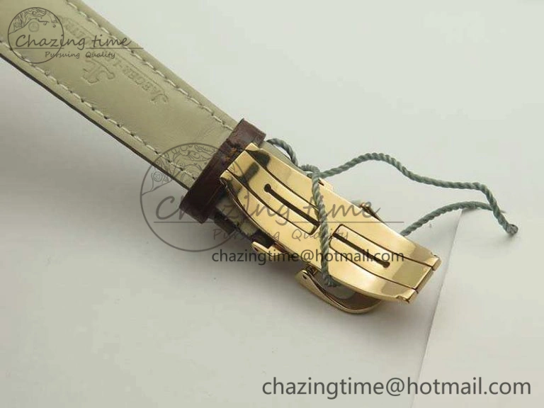 Master Grande Ultra Thin 1548420 RG ZF 1:1 Best Edition White Dial On Brown Leather Strap A Unisex 7480