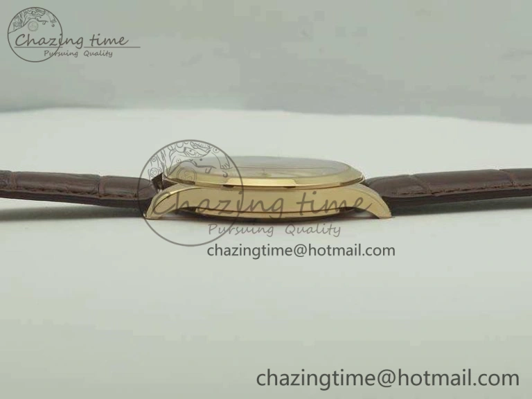 Master Grande Ultra Thin 1548420 RG ZF 1:1 Best Edition White Dial On Brown Leather Strap A Unisex 7480