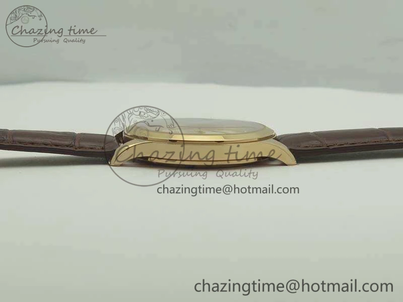 Master Grande Ultra Thin 1548420 RG ZF 1:1 Best Edition White Dial On Brown Leather Strap A Unisex 7480