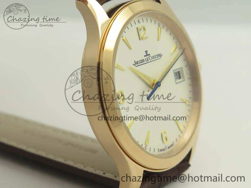 Master Grande Ultra Thin 1548420 RG ZF 1:1 Best Edition White Dial On Brown Leather Strap A Unisex 7480