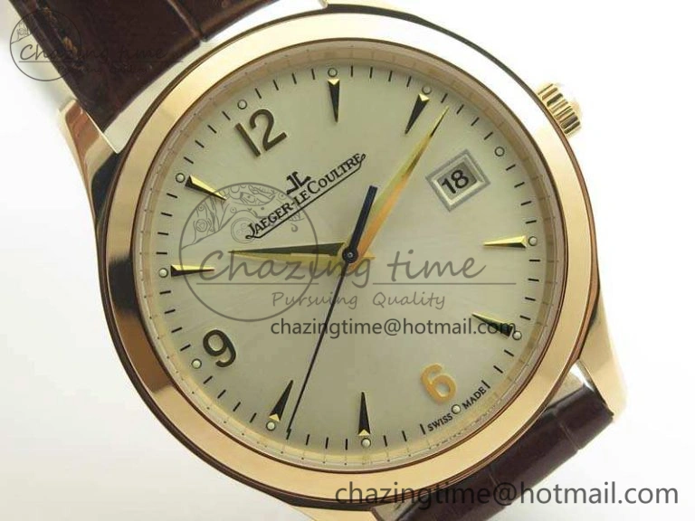 Master Grande Ultra Thin 1548420 RG ZF 1:1 Best Edition White Dial On Brown Leather Strap A Unisex 7480