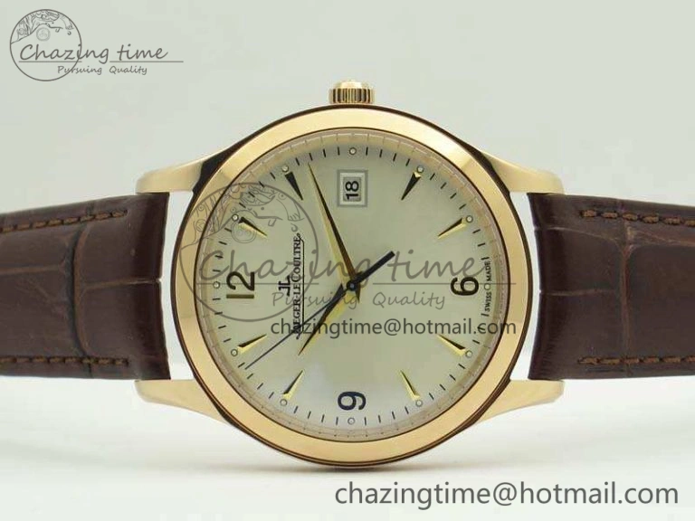 Master Grande Ultra Thin 1548420 RG ZF 1:1 Best Edition White Dial On Brown Leather Strap A Unisex 7480