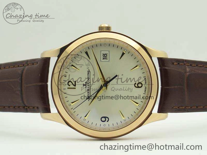 Master Grande Ultra Thin 1548420 RG ZF 1:1 Best Edition White Dial On Brown Leather Strap A Unisex 7480