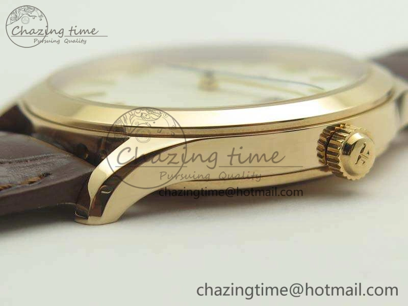 Master Grande Ultra Thin 1548420 RG ZF 1:1 Best Edition White Dial On Brown Leather Strap A Unisex 7480